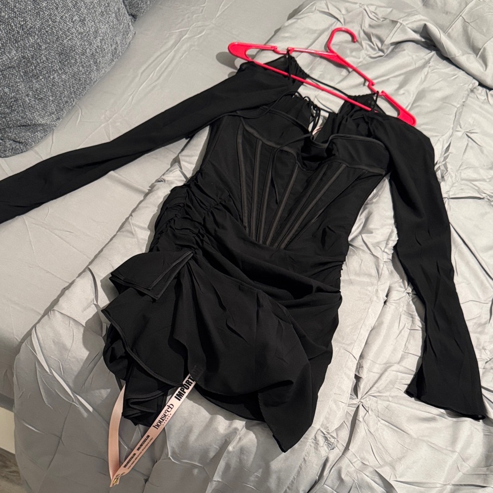 House of CB Black Long Sleeve Dress
